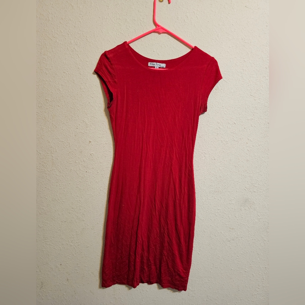 VELVET TORCH bright red bodycon maxi dress